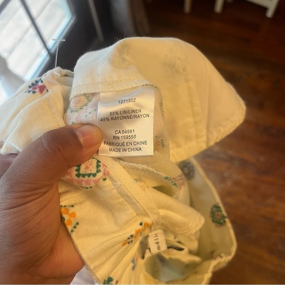 NWT Maison d' Amelie Small Linen Wide Leg Printed Trouser Pants - Picture 5 of 6